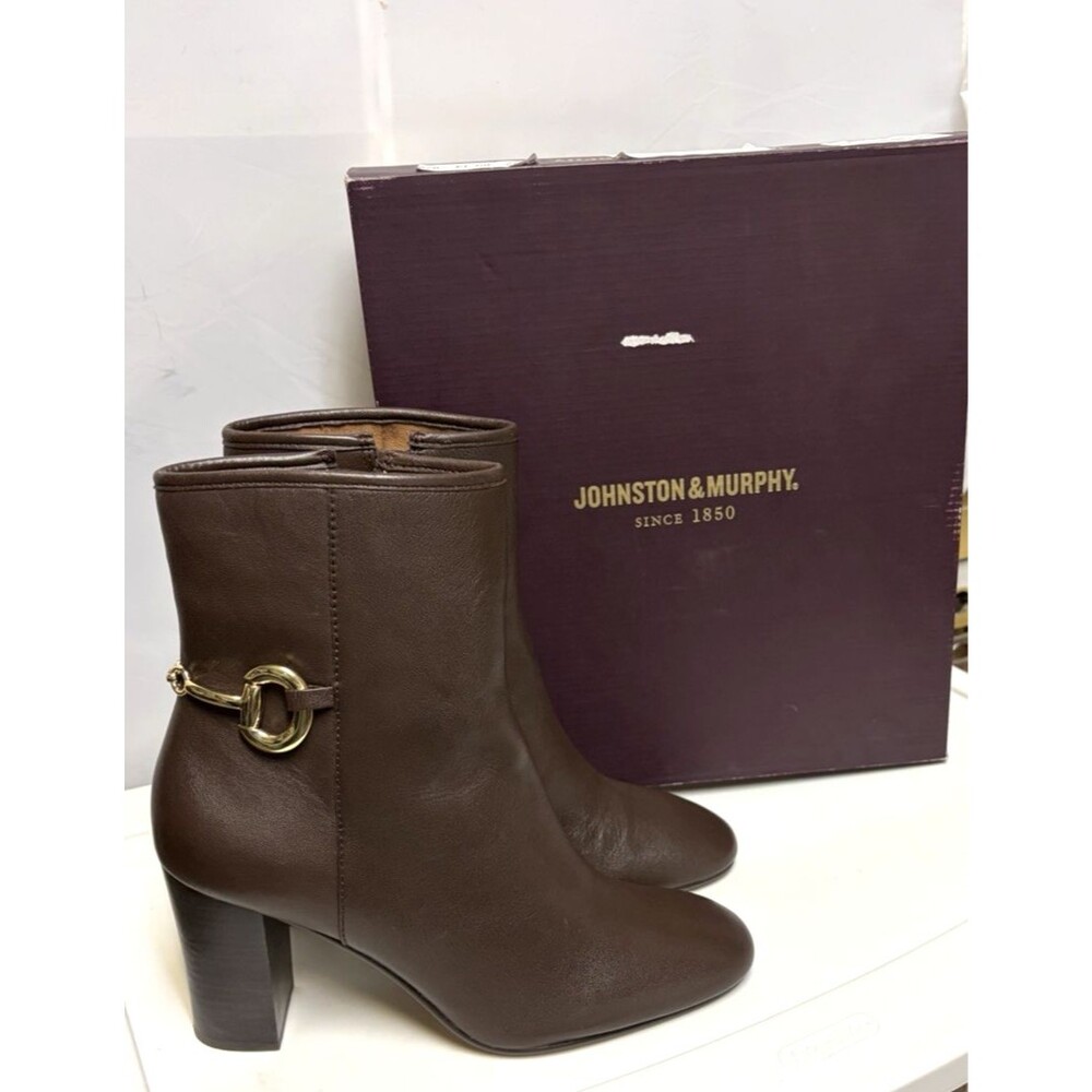 Johnston & Murphy Charlotte Bit Bootie Womens Brown Glove Leather Bootie 9.5 M